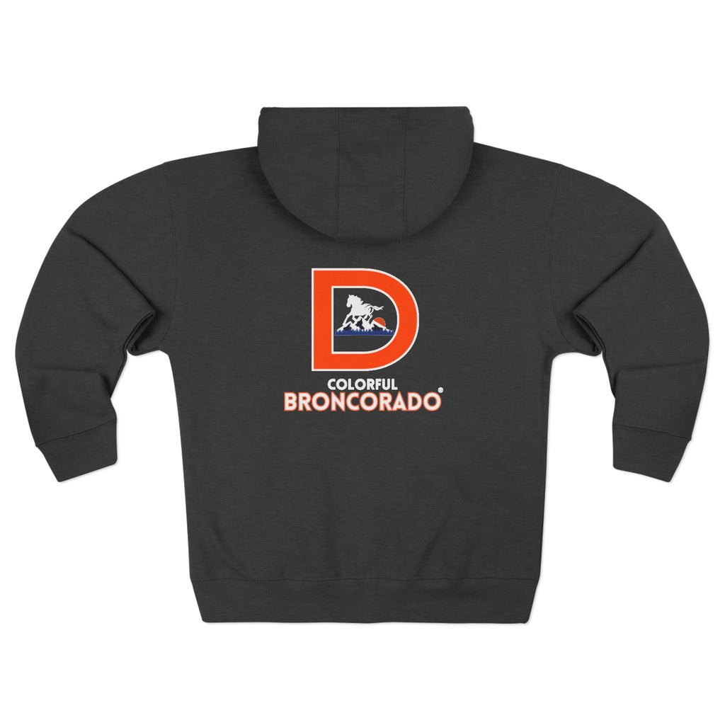 Denver Bronco Unisex Zip Hoodie | Unique Colorful Broncorado® Logo
