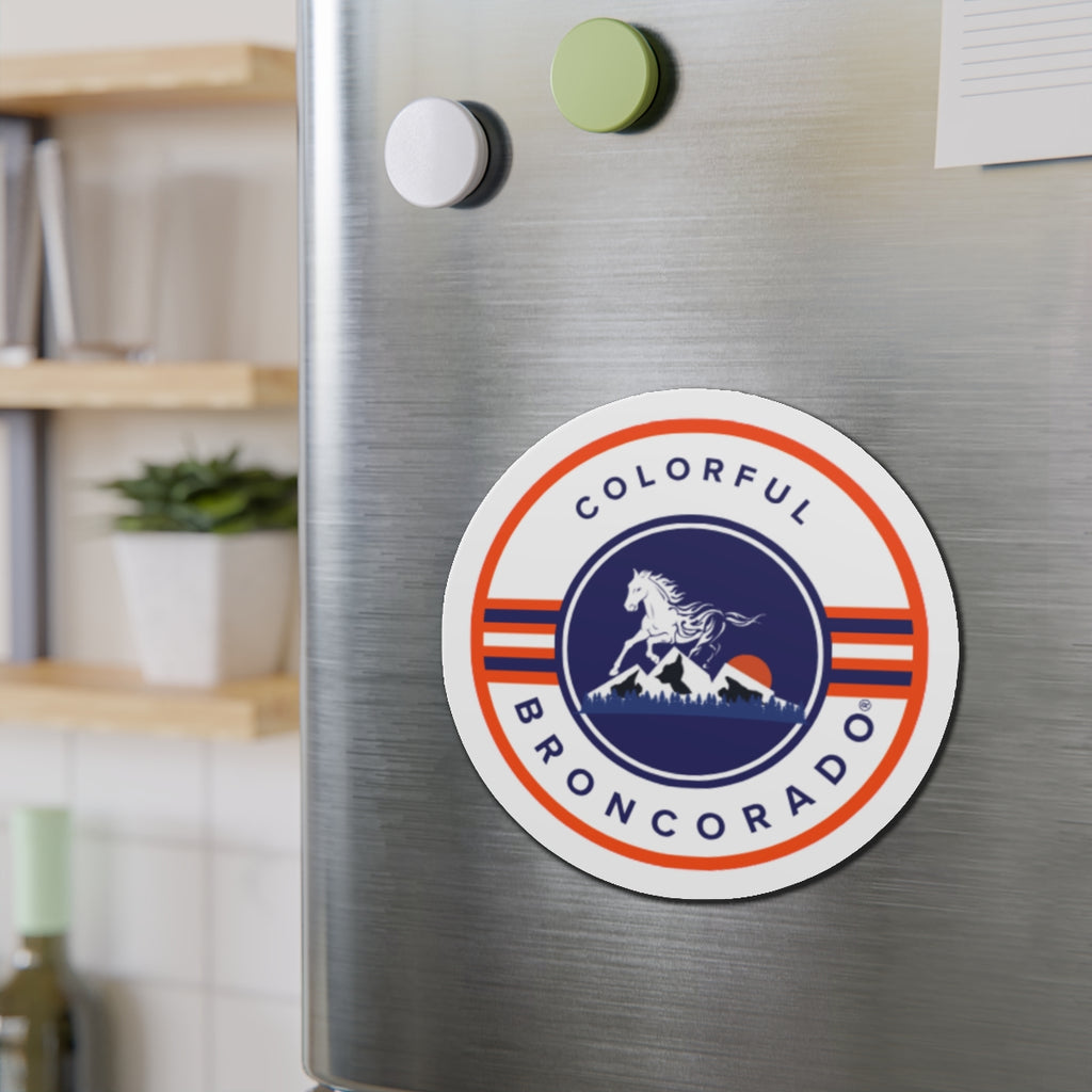Colorful Broncorado® Round Die-Cut Magnet