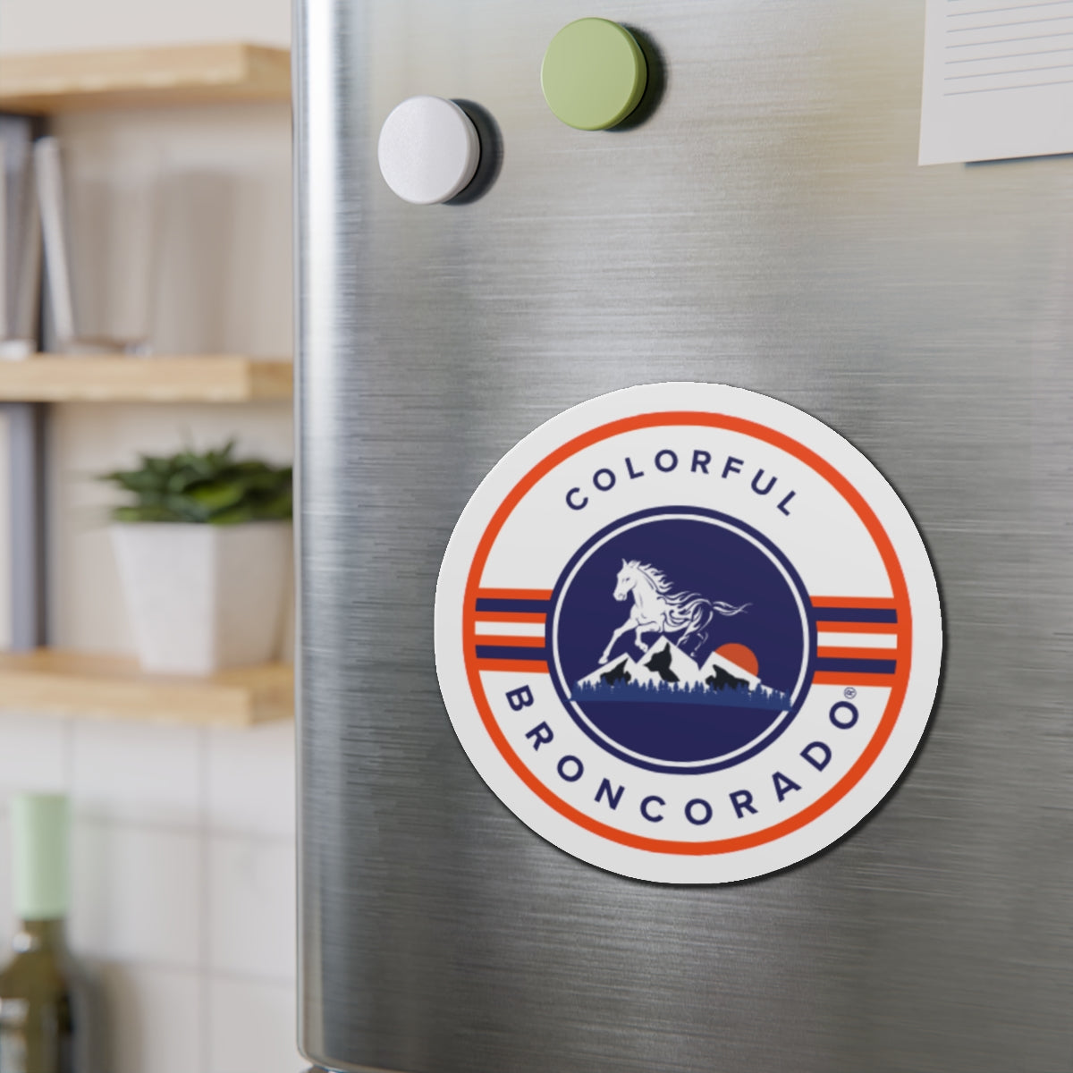 Colorful Broncorado® Round Die-Cut Magnet