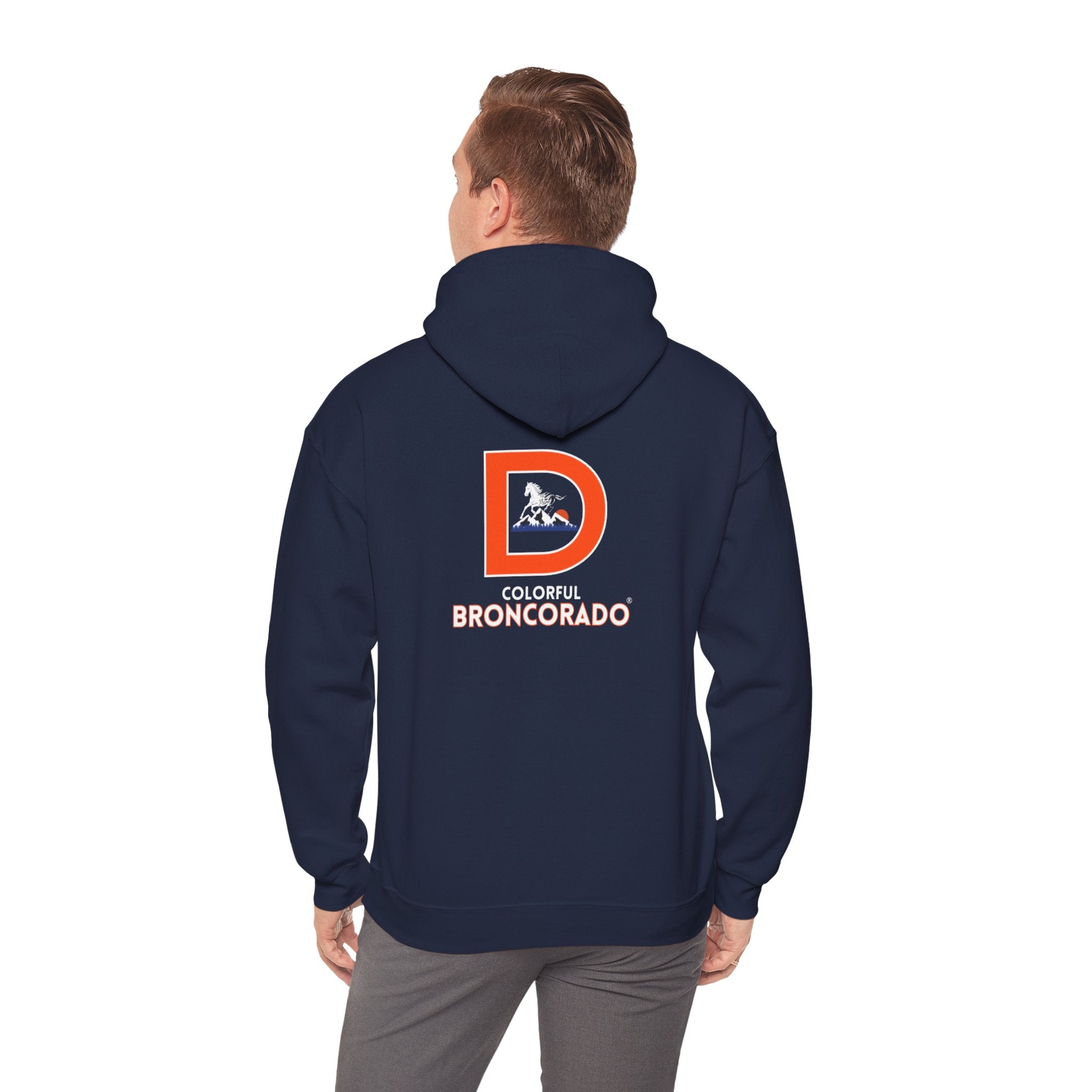 Denver Bronco Pullover Hoodie Fan Gear |Exclusive Colorful Broncorado® Logo