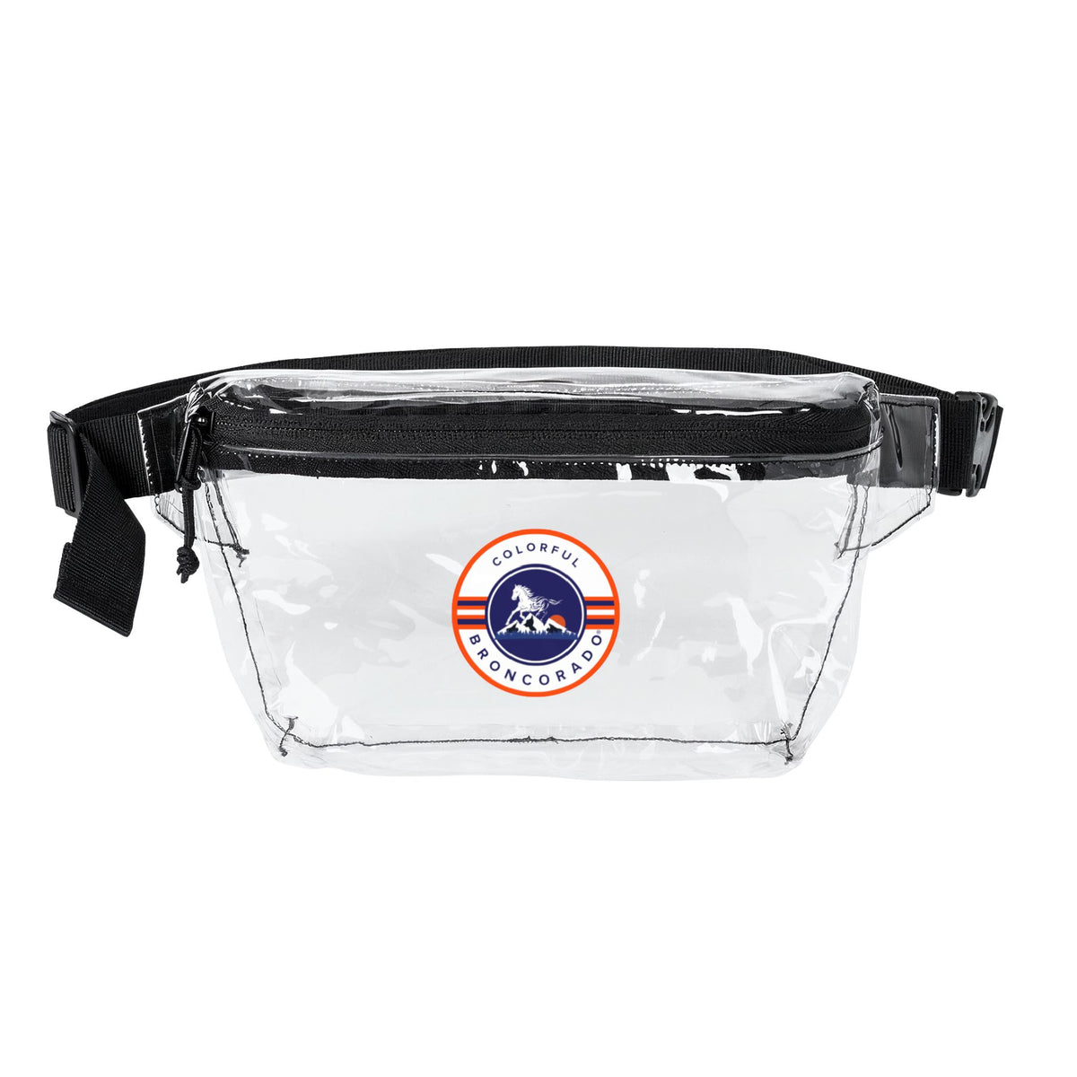 Clear Fanny Pack with Colorful Broncorado® Patch – Stadium-Ready Transparent Waist Bag