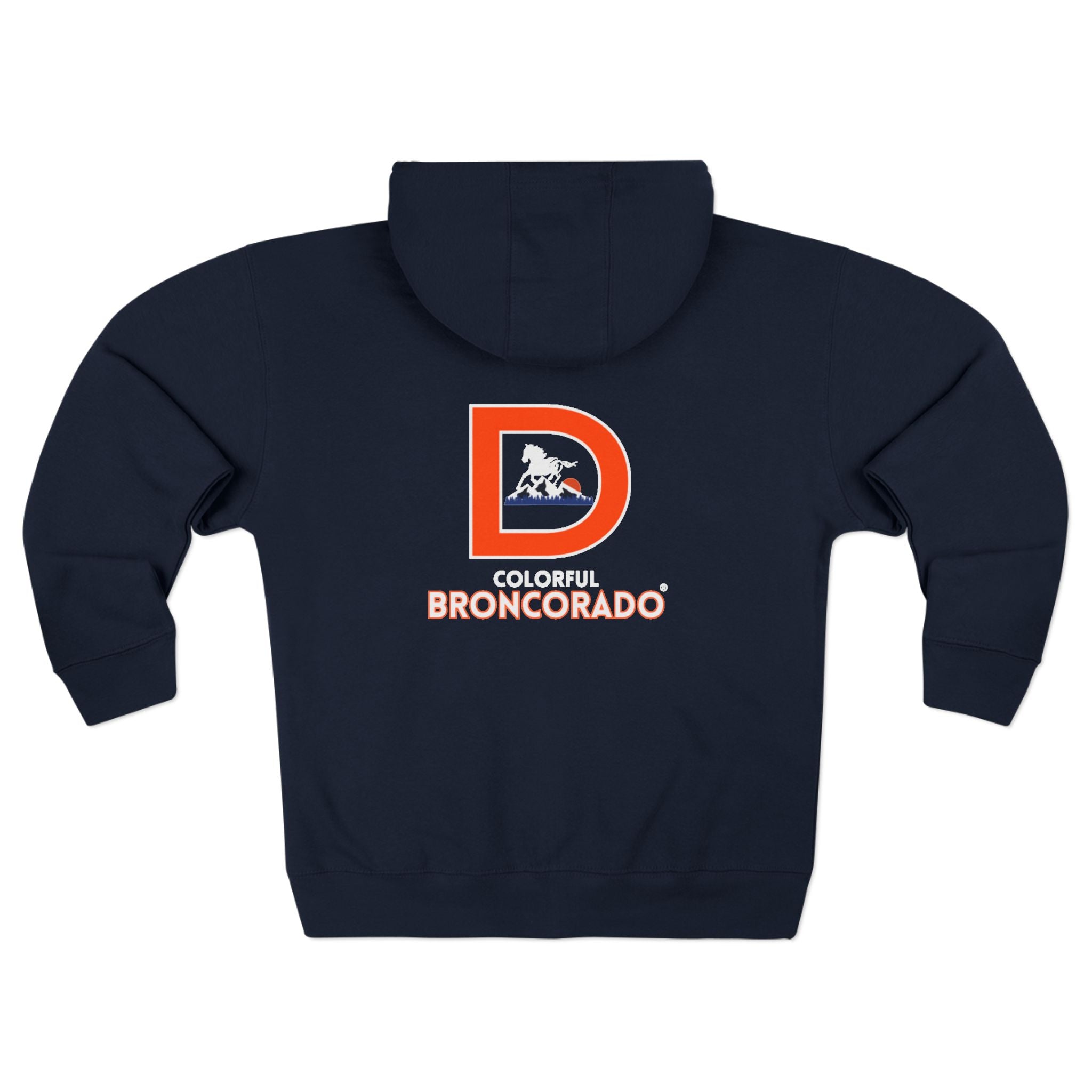 Denver Bronco Unisex Zip Hoodie | Unique Colorful Broncorado® Logo