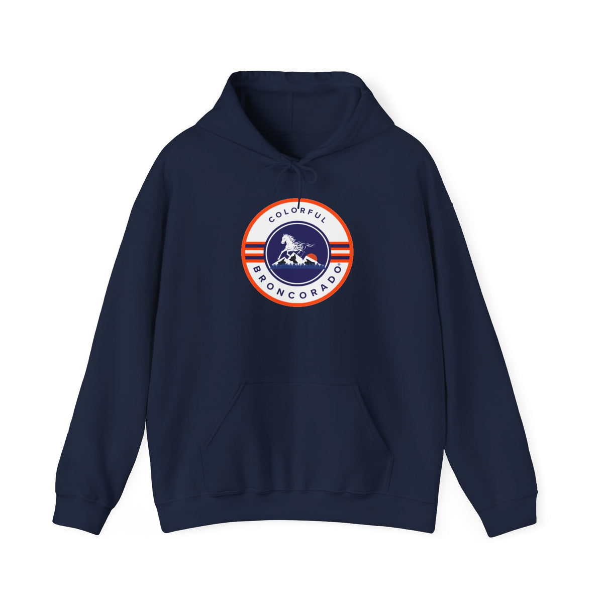 Denver Broncos Pullover Hoodie Fan Gear Colorful Broncorado® Round